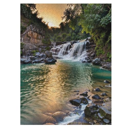 500-teiliges Puzzle mit Bergen, Wasserfall, Wasserfluss, Bachlauf, Landschaft, Puzzle für Erwachsene, jedes Stück ist einzigartig, Familienaktivitäten, Spiele, 500 Teile, fertige Größe ist 55,1 x 40,9 von NANVIER