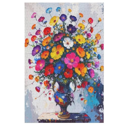 Puzzles für Erwachsene 1000 Stück Sonnenblumen-Ölgemälde Puzzles, Blumen-Puzzles für Erwachsene, Sonnenblumen-Puzzle, Puzzle-Geschenke für Familie, Freunde, Teenager, Familienaktivitäten Spiele von NANVIER