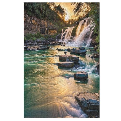 Puzzles für Erwachsene 1000 Teile, Berge Wasserfall Wasserfluss Bach Bach Landschaft Puzzle für Erwachsene und Familien, Familienaktivitäten Spiele, Puzzles & Spiele von NANVIER