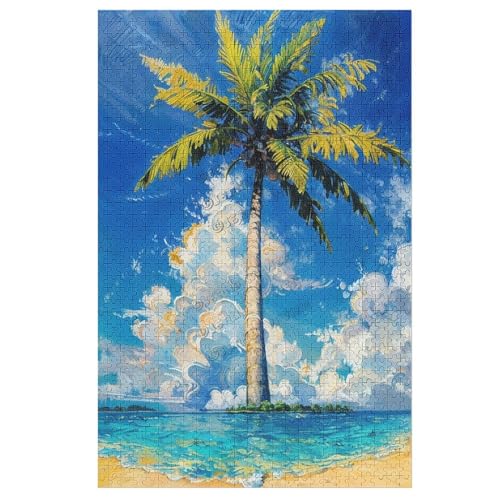 Puzzles für Erwachsene 1000 Teile Landschaft Sommerpalme Schöne Strandszenen Puzzles, Natur Jigsaw Puzzles für Erwachsene, Landschaft Herausfordernde Puzzles für Erwachsene und Familien von NANVIER