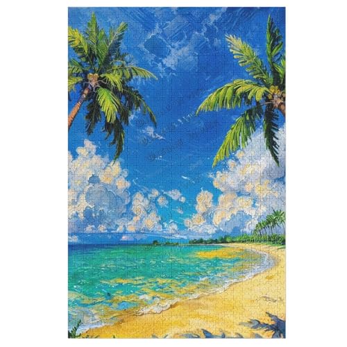 Puzzles für Erwachsene 1000 Teile Puzzles für Erwachsene - Landschaft Sommerpalme Schöne Strandszenen Puzzlespiel Geschenk für Erwachsene und Familien, Schlafzimmer Küche Badezimmer Wanddekoration von NANVIER