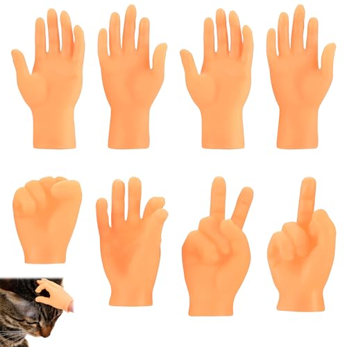 Fingerpuppen,8 Stück Mini Hände für Finger,Tiny Hands für Kinderspielzeug,Kleine Hände Mini Hand für Haustier,Katzen,Kinder,Spiele Party von NAOKETENT