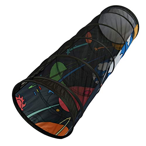 NARMAY® Spieltunnel Weltraumreise Pop-Up-Tunnel für Kinder für drinnen/draußen, Kriechtunnel –48 (Durchm.) x 148 cm von NARMAY