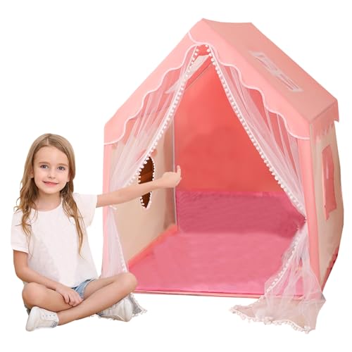 Kinderzelt Indoor-Spielzelte für Mädchen Prinzessin Zelt mit Tragetasche und atmungsaktives Mesh Fenster Nicht-Schlupf-Prinzessin-Schloss Playhouse für Kleinkind Girls Geschenk ohne Ornamente von NASSMOSSE