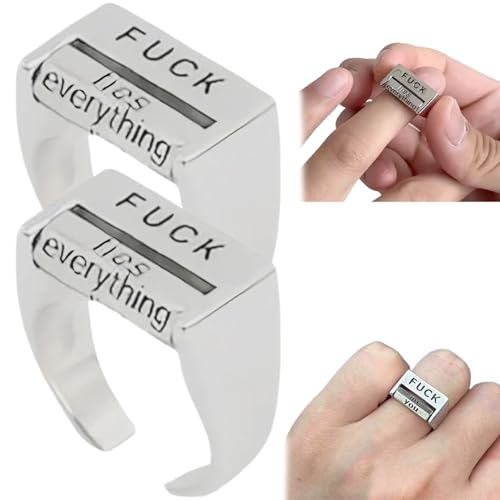 NASSMOSSE 2pcs fick Dich Ring 0.7 '' Rotierende Stimmungskontrolle Legierung Fick -Off Ring Verstellbare Angst Erleichterung Fick Es Ring kreativer ausdrucksstarker Ring für Zubehörliebhaber Set Set von NASSMOSSE