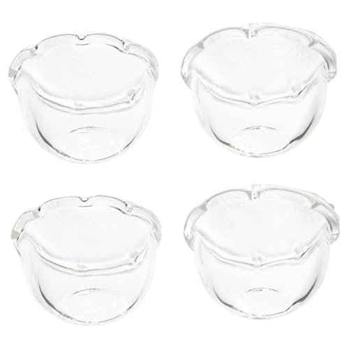 NASSMOSSE 4PCS Mini Glass Bowls Lustige lebensechte 1 12 -Skala -Puppenhauszubehör kreative DIY Dollhouse Küche Transparenz Mini Kochset für Kinder so tun, von NASSMOSSE