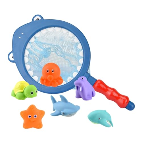 NASSMOSSE 7pcs Haifischwurf und Fangnetz mit Ballbad Spielzeugset Shark Beach Ball Nets Patch Pool Spielzeug Angelspielzeug Sandspielzeug für die Sommerbadewanne im Freien im Freien von NASSMOSSE