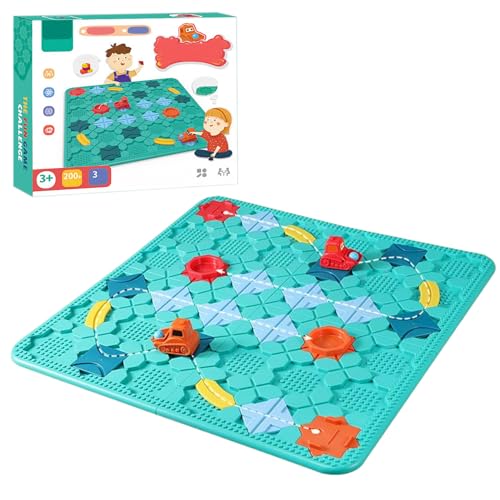 NASSMOSSE Brain Teaser Games 206 Level Innovative Track-Brettspiel mit Pull-Back Cars 3 Modus Logical Thinking Focus Brettspiele für Kinder 8-12 von NASSMOSSE