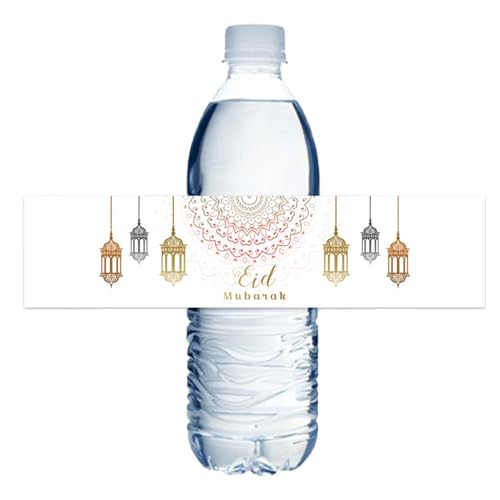 NASSMOSSE Eid Mubarak Wasserflasche Aufkleber Ramadan Flaschenbezeichnung Papierhülle Muslim Party Dekor 30pcs von NASSMOSSE