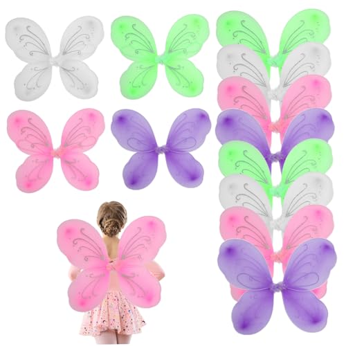 NASSMOSSE Flügel für Mädchen 12pcs 16.54x13.78inch niedliche Cartoon Dekorative Nylon Schmetterling für Halloween Cosplay Kostüm Geburtstagsfeier Halloween Dekor von NASSMOSSE