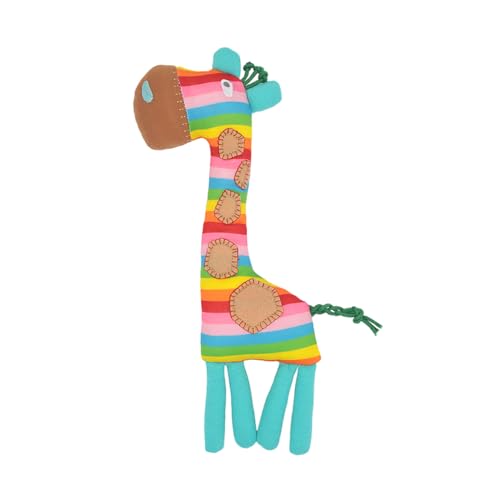 NASSMOSSE Giraffe Rasseln Spielzeug Regenbogen Farb Cartoon Tiere Plüsch Hand Bell Stick Plüsch Spielzeug Baby Bildungsspielzeug von NASSMOSSE