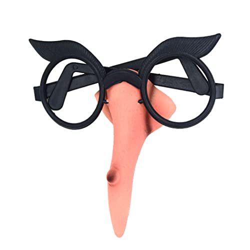 NASSMOSSE Halloween Hexengläser Nase Anzug Lenslose Brille mit Einer Langen Warte Hexennase Hexenkostüm -Requisiten für Halloween Masquerade Cosplay 1 Set Halloween Dekor von NASSMOSSE