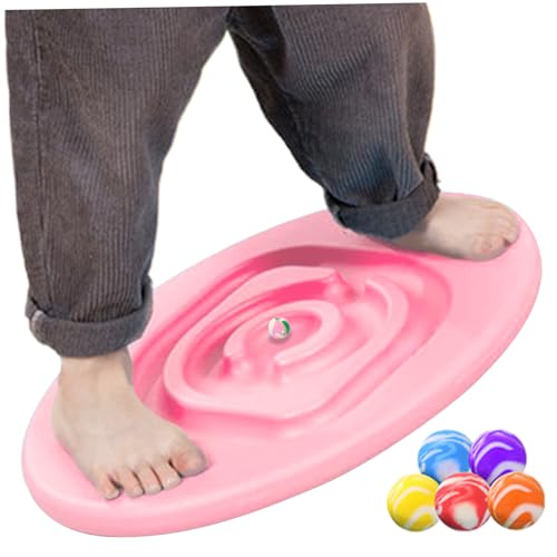 NASSMOSSE Kinderbalanced Board mit 5 Bällen 30 ° PE Balance Board Hochleistungsschieber -Schild -Eierform glattes Entwicklungstraining 11,8x14,2 Zoll Wobble Board Zubehör für Kinder, Style11 von NASSMOSSE