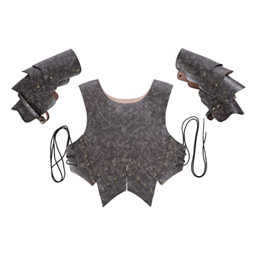 NASSMOSSE Rüstung Gorget Set mit Schulterwächter Set Knight Kostüm Set für Rollenspiele Halloween Party Supplies 1Set Halloween Dekor von NASSMOSSE