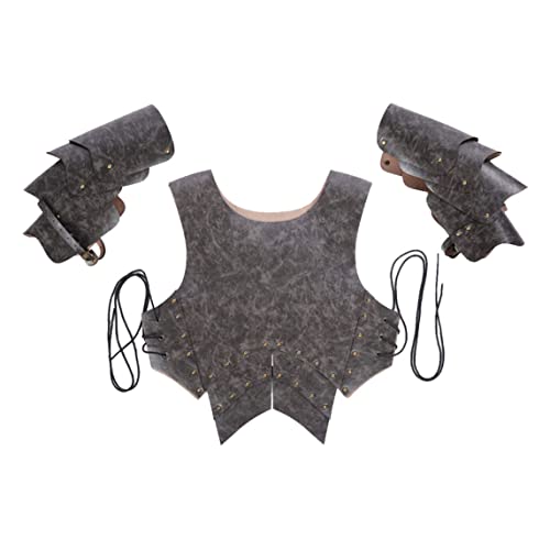 NASSMOSSE Rüstung Gorget Set mit Schulterwächter Set Knight Kostüm Set für Rollenspiele Halloween Party Supplies 1Set von NASSMOSSE