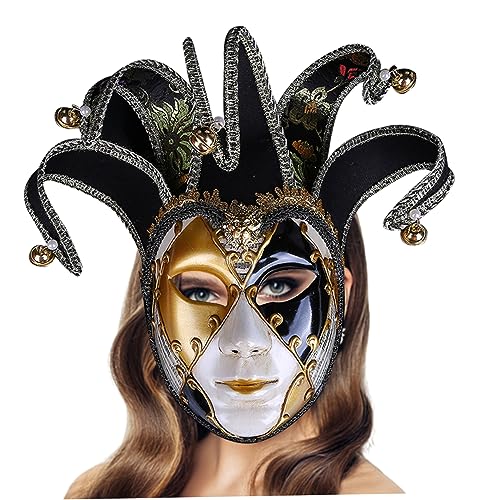 Venezianische Maskerade Gesichtsgarde für Frauen Vollge Gesicht Karneval Jester Face Guard Crack Getreide Stil Dress Up Cosplay Face Guard mit Spitzendekor für Holloween Performance Party Schwarz von NASSMOSSE