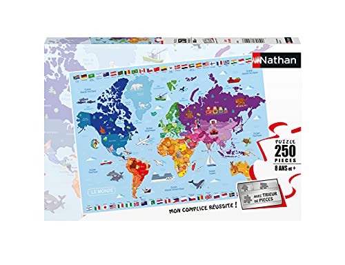 Nathan 4005556868834 250 pièces-Carte du Monde Puzzle für Kinder von NATHAN