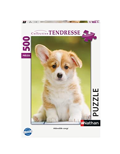 Nathan 4005556873180 500 Teile-Entzückender Corgi Chien Puzzle für Erwachsene, Mehrfarbig von NATHAN