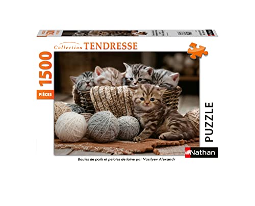 Nathan 87790 Puzzle 1500 Teile - Fellkugeln und Wollknäuel - Erwachsene und Kinder ab 14 Jahren - Hochwertiges Puzzle - Trendesse-Kollektion Nathan 87790 Puzzle 1500 Teile - Fellkugeln und Wollknäuel - Erwachsene und Kinder ab 14 Jahren - Hochwertiges Puzzle - Trendesse-Kollektion von NATHAN