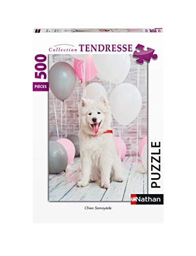 Puzzles Nathan 4005556872428 500 Teile Hund Samoede Puzzle für Erwachsene von NATHAN