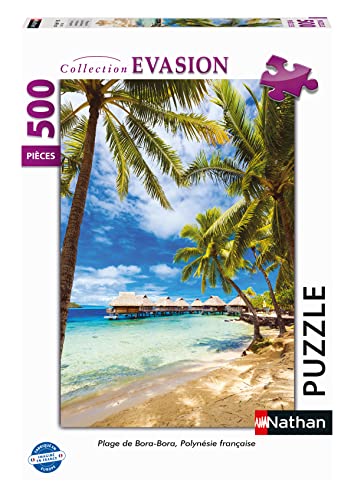 Nathan 4005556872473 500 pièces-Plage de Bora, Polynésie française Puzzle für Erwachsene von NATHAN