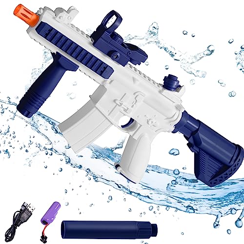 Automatische Wasserpistole, Wasserpistole mit Großer 32 FT Reichweite Spielzeug Pistolen für Jungen Mädchen 5 6 7 8 9 10+Alter EIN-Knopf Wasser Blaster Sommer Garten Pool Strand Party Spielzeug von NATTHSWE