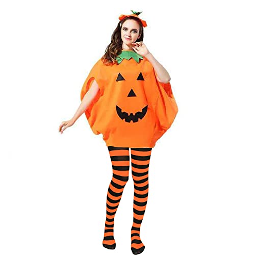 NAUZE Halloween Kürbis Kostüme mit Gestreiften Strumpfhosen Kürbis Fasching Party Kostüm Kleidung Strumpfhosen für Halloween Cosplay Outfit Zubehör Foto Requisiten von NAUZE