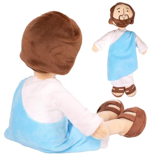 NAVESO Jesus Puppe, Jesus Kuscheltier, Plüsch Jesus Puppe, Lächelndes Jesus Spielzeug, Jesus Plüschfigur, Christus Religiöser Retter für Partyzubehör, Ostern, Kann Stehen Oder Sitzen von NAVESO