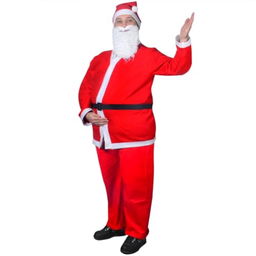 NAVIYERA Weihnachtsmann-Kostüm für Erwachsene, Weihnachtsmann-Kostüm, Weihnachtsmann-Kostüm, Weihnachtsmann-Outfit, für Herren und Damen, weich, bequem von NAVIYERA