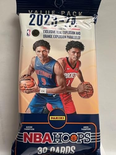 2023-24 Panini NBA Hoops Basketball Jumbo-Fat-Cello, Vorteilspack, 30 Sammelkarten, suchen Sie nach dem Zufallsprinzip eingefügten Autogrammen von NBA Hoops