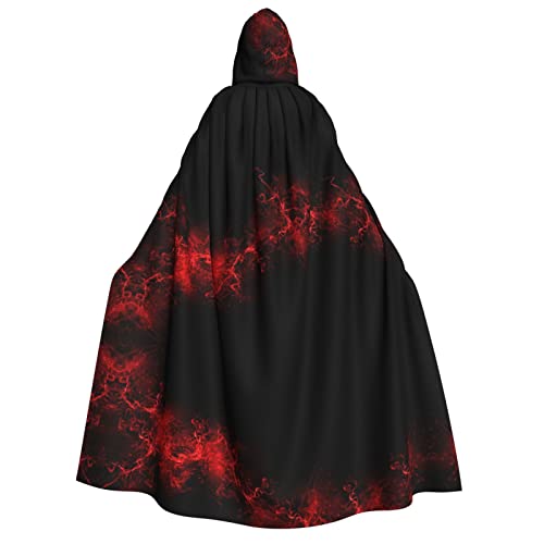 NBSNGSLS Explosion Burst Roter schwarzer Aufdruck, Halloween-Hexe, Vampir, Cosplay-Kostüm, Kapuzenumhang von NBSNGSLS