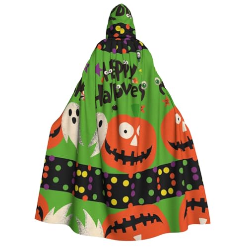 NBSNGSLS Happy Halloween Print Cloak, Halloween Hexe Vampir Cosplay Kostüm Hooded Robe Cloak von NBSNGSLS