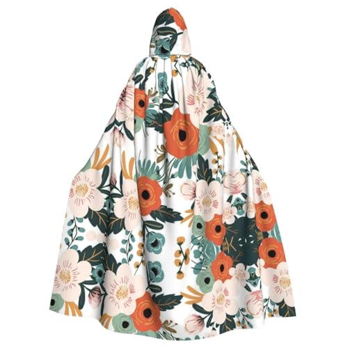 NBSNGSLS Kapuzenumhang mit Frühlingsblumen-Druck, für Herren und Damen, Halloween, Cosplay von NBSNGSLS