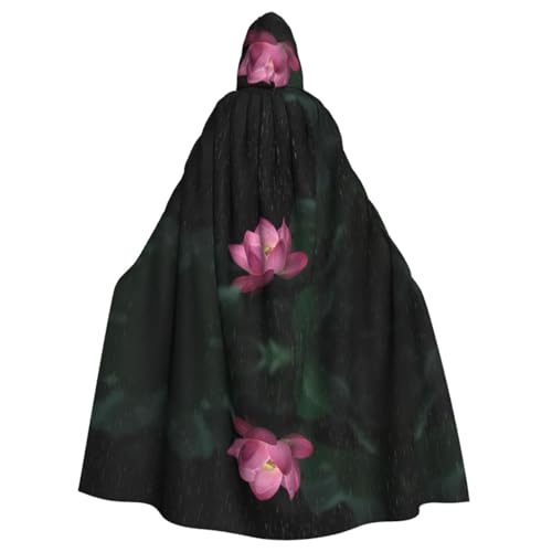 NBSNGSLS Kapuzenumhang mit Lotusblumen-Druck, für Herren und Damen, Halloween, Cosplay von NBSNGSLS