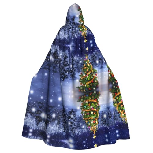 NBSNGSLS Kapuzenumhang mit Weihnachtsbaum-Aufdruck, für Herren und Damen, Halloween, Cosplay von NBSNGSLS