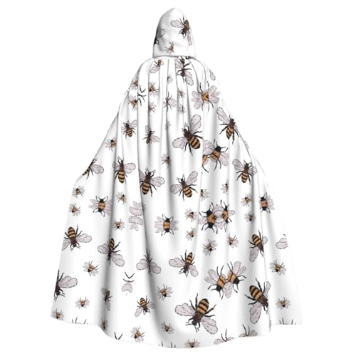 NBSNGSLS Kapuzenumhang mit lustigem Bienen-Druck, für Herren und Damen, Halloween, Cosplay von NBSNGSLS