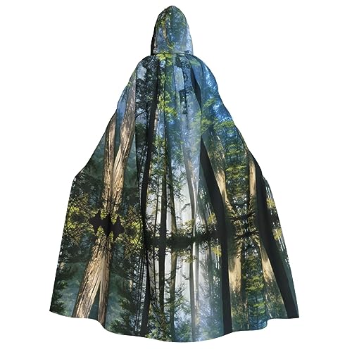 NBSNGSLS Nationalparks Sonnenschein Bäume Druck Umhang, Halloween Hexe Vampir Cosplay Kostüm Kapuze Robe Umhang von NBSNGSLS