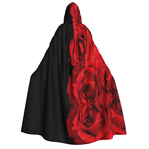 NBSNGSLS Roter Rosen-Umhang, Halloween, Hexe, Vampir, Cosplay-Kostüm, Kapuzenmantel von NBSNGSLS