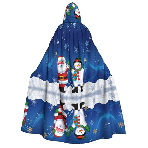 NBSNGSLS Umhang mit Schneemann-Motiv, Weihnachtsmann-Druck, Halloween, Hexe, Vampir, Cosplay, Kostüm, Kapuzenmantel von NBSNGSLS