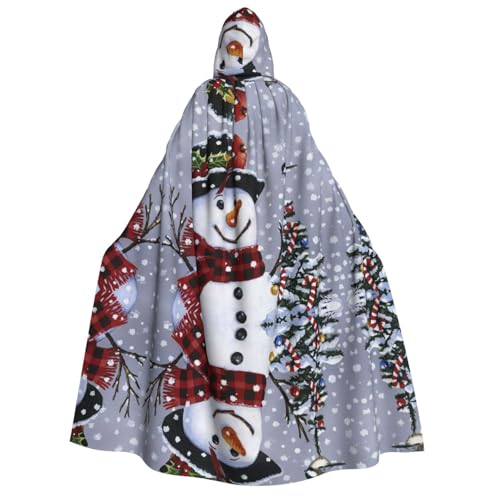 NBSNGSLS Umhang mit Weihnachts-Schneemann-Druck, Halloween-Hexe, Vampir, Cosplay-Kostüm, Kapuzenmantel von NBSNGSLS