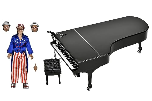 NECA Elton John & Piano Actionfigur Live 1976 aus Kunststoff, Geschenkverpackung. von NECA