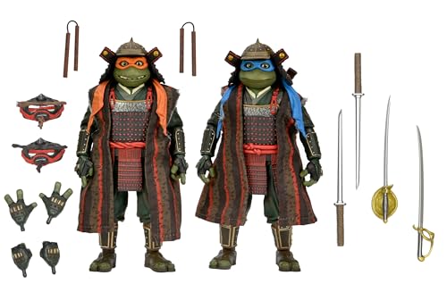 NECA Teenage Mutant Ninja Turtles 3 (Film) – Turtles in Time, Actionfiguren im Maßstab 1:7, Leonardo & Michelangelo, 2er-Pack von NECA