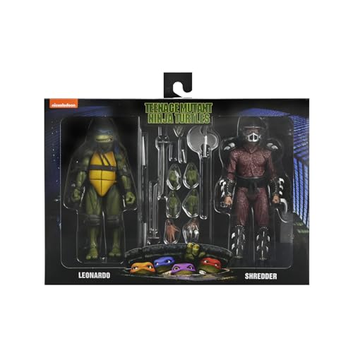 NECA Teenage Mutant Ninja Turtles Leonardo und Shredder Actionfiguren, 2er-Pack mit Zubehör, Sammelset NECA Teenage Mutant Ninja Turtles Leonardo und Shredder Actionfiguren, 2er-Pack mit Zubehör, Sammelset von NECA