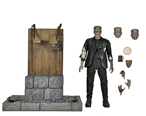 NECA Universal Monsters - Sammel-Actionfigur im Maßstab 1:7, Braut von Frakenstein - Frankensteins Monster mit Stuhl von NECA