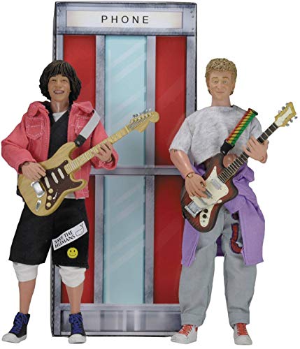 NECA & Ted's Excellent Adventure Clothed Action Figures 18cm Deluxe Boxed Set incl. Phone Booth, 12160, Mehrfarbig von NECA