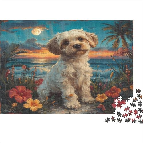 Maltese Hund Puzzle 1000 Teile Erwachsene, Puzzlespiel Jigsaw Puzzles Erwachsenen Puzzlespiel Puzzel 1000pcs (75x50cm) von NECVAJZPI