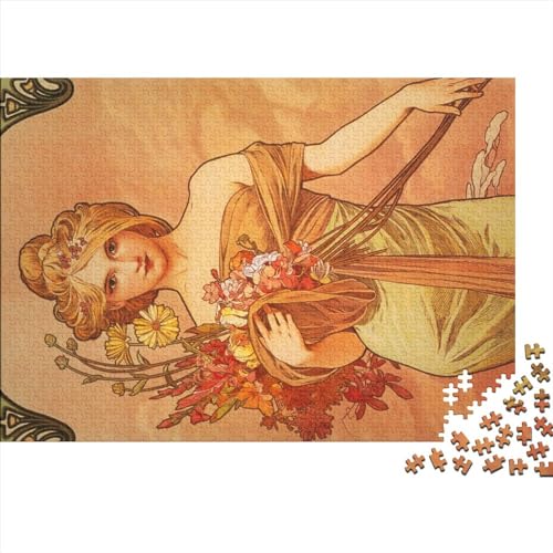 Alphonse Maria Mucha Gemälde Puzzles 1000 Teile Für Erwachsene Teenager, Weltberühmte Gemälde Hölzernes Puzzle Für Familienspiel, Kunst Puzzle 1000pcs von NEDLON