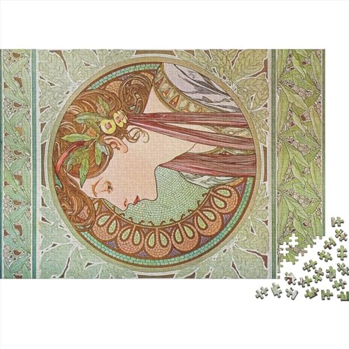 Alphonse Maria Mucha Weltberühmte Gemälde Puzzles 1000 Teile, Museum Puzzle DIY Holzpuzzle, Gemälde Klassische Puzzles Spielzeug, Familienspaß Jigsaw Board 1000pcs von NEDLON