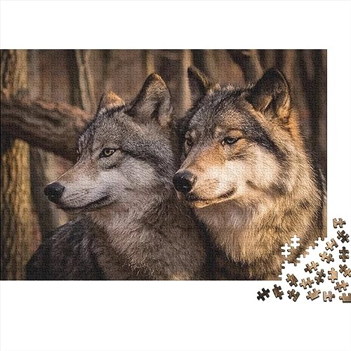 Animal Wölfe Holz Puzzle 1000 Teile Für Erwachsene, Impossible Puzzle, Farbenfrohes Legespiel,Geschicklichkeitsspiel Für Die Ganze Familie, Puzzel von NEDLON