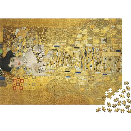 Gustav Klimt Portrait of Adele Bloch-Bauer Holz-Puzzle Für Erwachsene 1000 Teile, Hölzernes Gemälde Puzzle, Museum Puzzles, Lernspiele, Tolles Geschenk, Wohnkultur 1000pcs von NEDLON